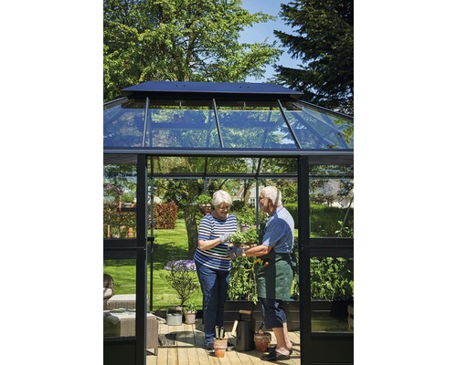 JULIANA Grand Oase kas 13,0 m² 3 mm veiligheidsglas 439 x 296 cm antraciet/zwart