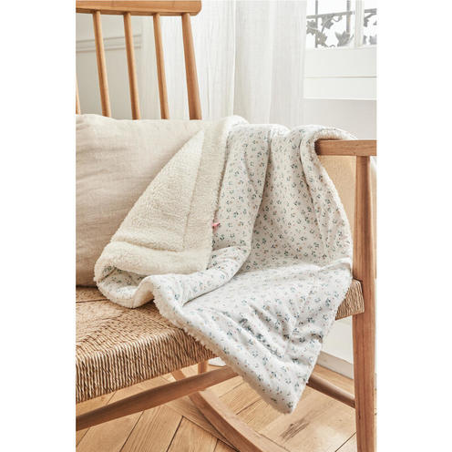 Couverture ouatinée jersey sherpa 75x100 - Romance - NOUKIE 'S