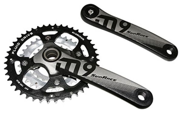 PEDALIER VTT SUNRACE 9-10V. MS954 ALU NOIR 175mm 44-32-22 INTEGRE AVEC CUVETTE