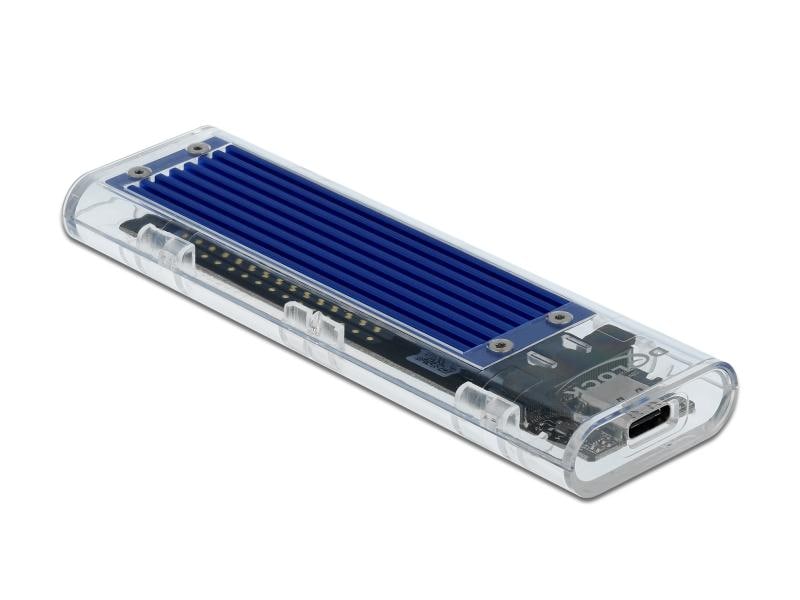 Delock Externes Gehäuse USB3.1 Typ-C – NVME SSD M.2, Transp Delock Externes Gehäuse für M.2 NVMe PCIe SSD mit USB Type-C Buchse transparent