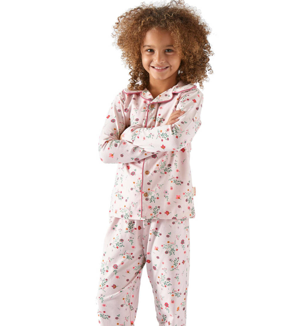 Little Label gebloemde pyjama van katoen roze