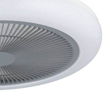 EGLO plafondlamp Kostrena met ventilator Ø45.5cm, wit/ grijs