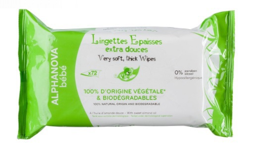 Alphanova Baby Baby Natural Wipes 72 stuks