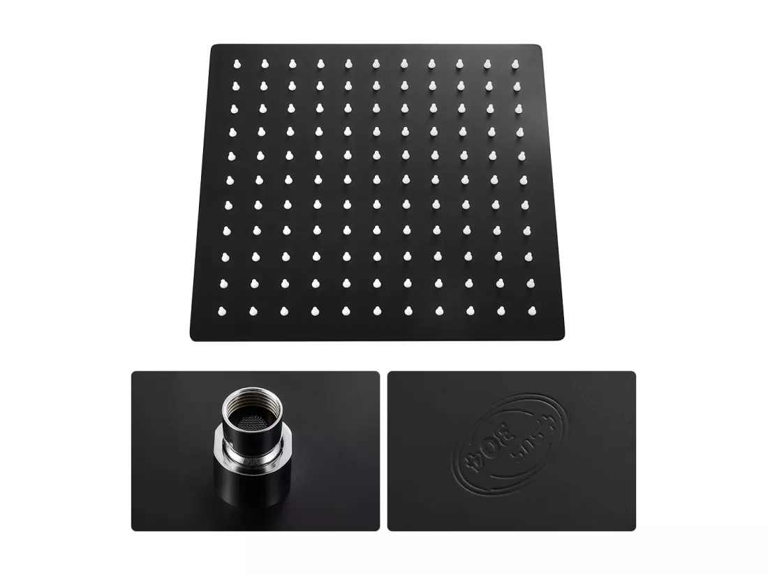 Colonne de Douche Thermostatique Ensemble de Douche Noir Hauteur Réglable Set de Douche Noir avec Mitigeur Systeme de Douche Pluie pour Salle de Bain
