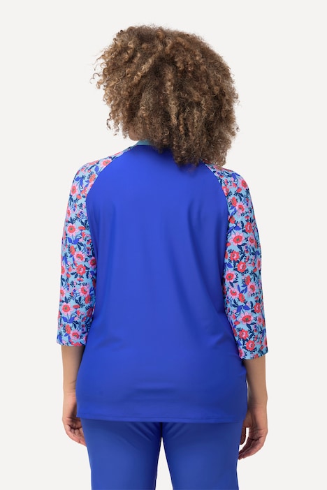 UV-Shirt, LSP 50+, Slim, Zipper, Stehkragen, 3/4-Arm