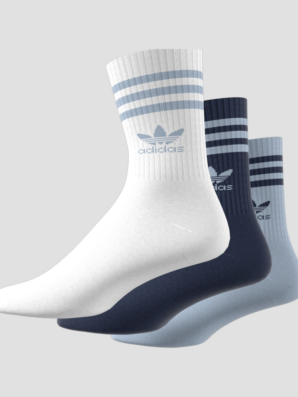 adidas Originals Crew 3 Pack Socks wonblu/nindig/white