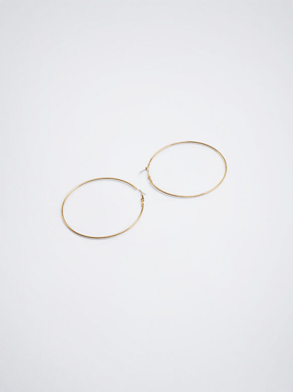 Brincos de argola fina dourados - Dourado