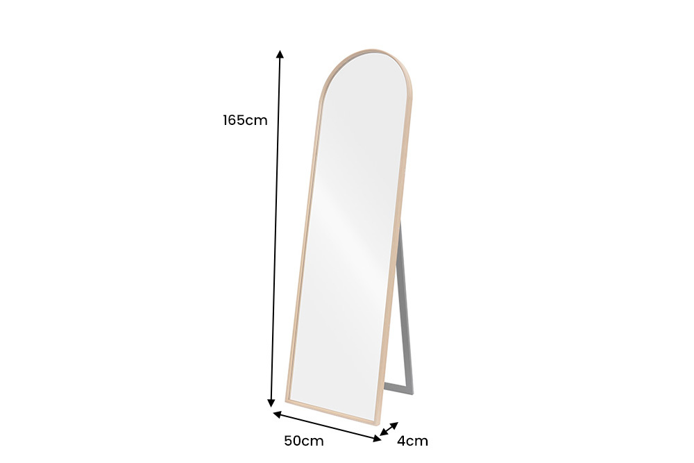 Nordischer Standspiegel PORTRAIT 165cm braun in Walnussholz-Design