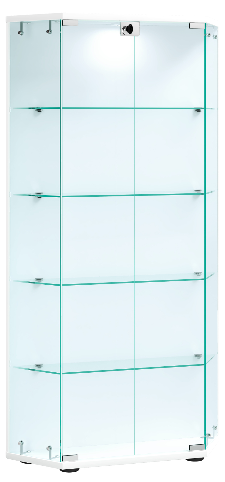 Vitrine CENILA L - weiß - abschließbar