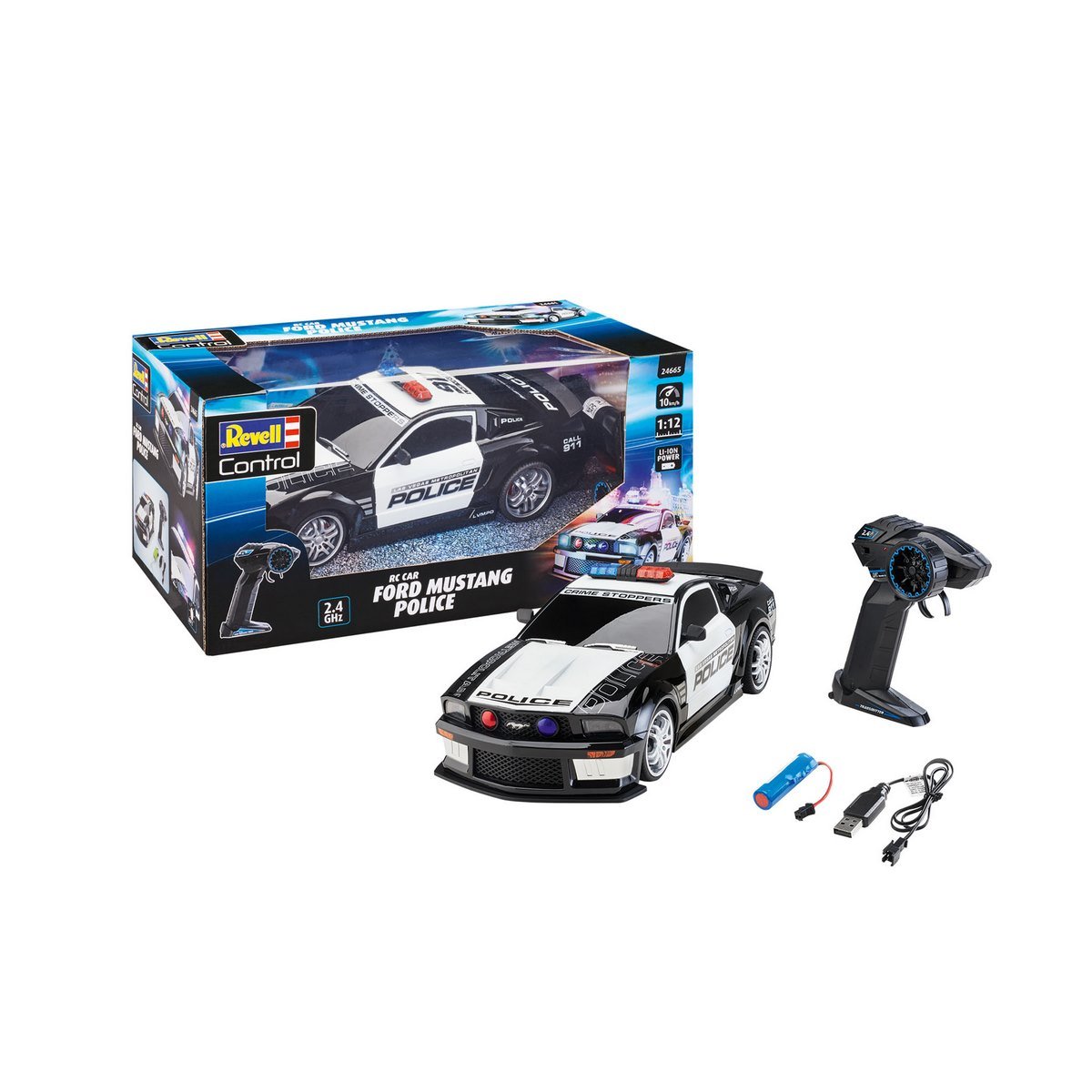Voiture de Police Mustang radiocommandée