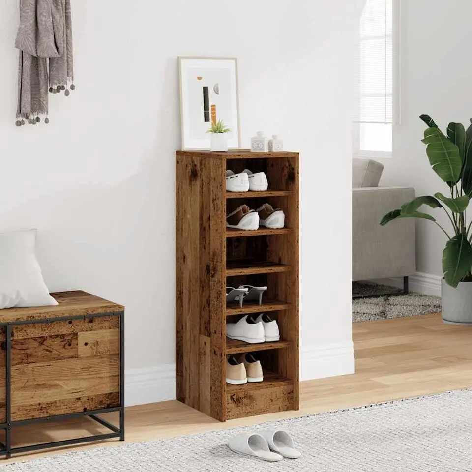 vidaXL - 6-laags Schoenenkast 6 paar - Oud hout - 35x35x92 cm