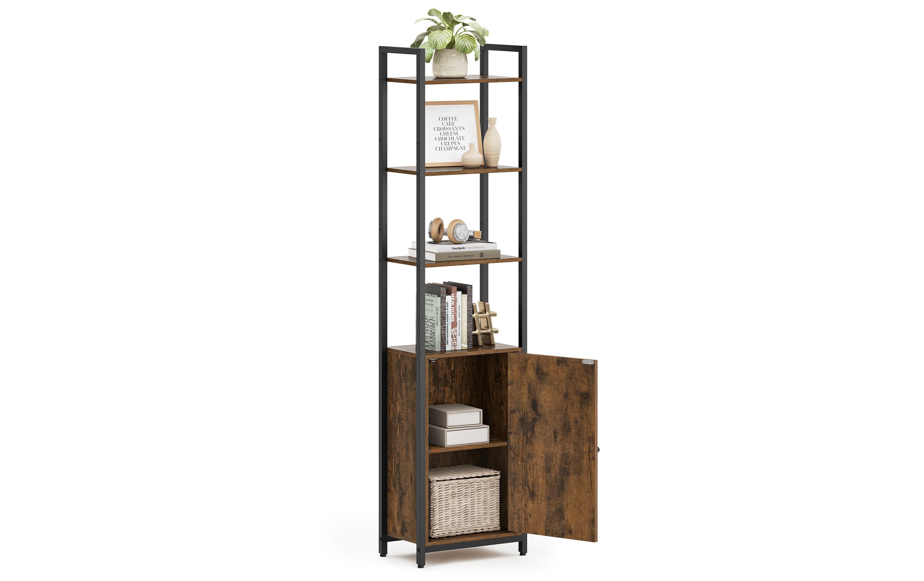 Regal mit 4 Ablagen 40 cm x 159.5 cm, Braun/SchwarzBücherregal