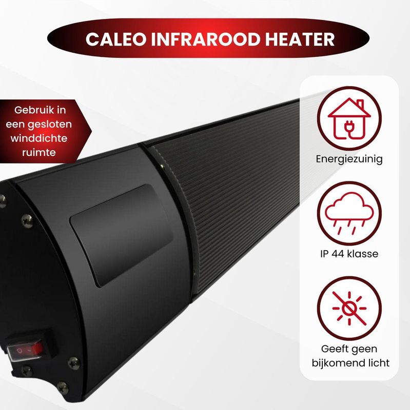 Quality Heating - Caleo - Infrarood Terrasverwarmer - Hangend - 2400 Watt - Wifi - Afstandsbediening