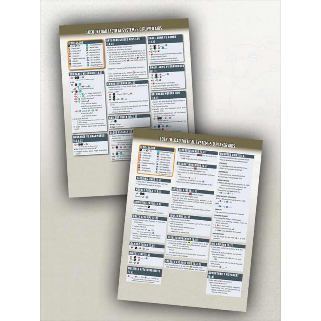 Lock 'n Load Tactical - Player Aid Cards v5.0