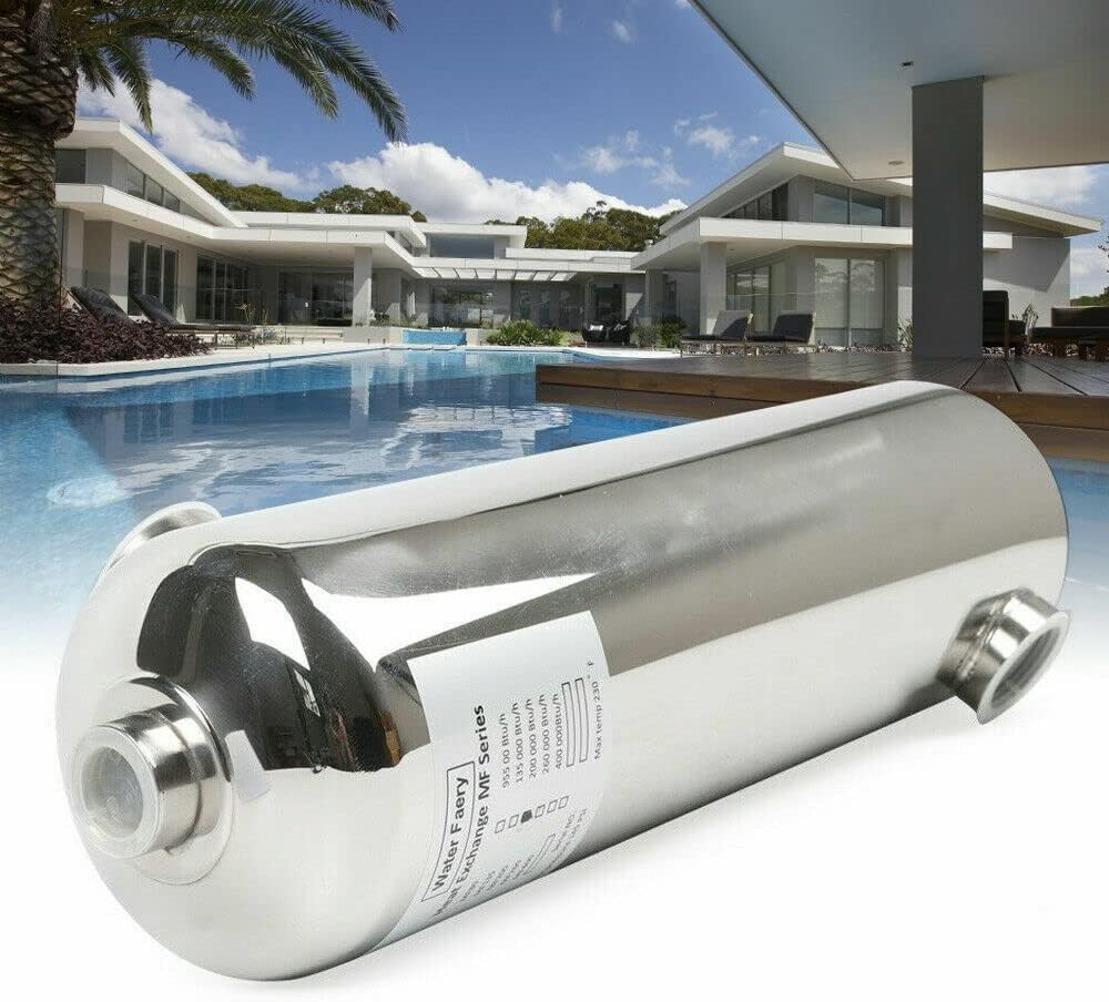 60Kw Edelstahl Schwimmbad Wärmetauscher 485 X 134 mm Schwimmbad Heizung für Schwimmbäder, Saunen, usw.