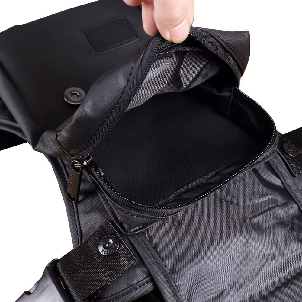 Spritzwasserfeste Multifunktions Oberschenkel Bein Tasche aus Oxford Material für Motorrad / Fahrrad / Reiten - Schwarz