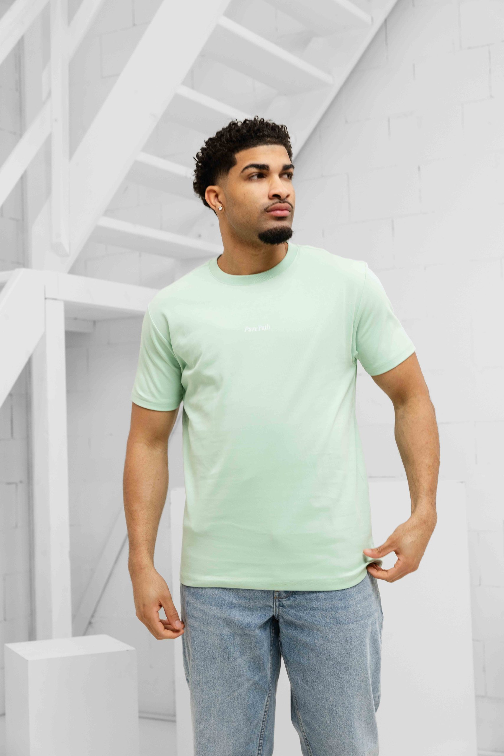 Pure Path Bold Emblem T-Shirt Heren Lichtgroen