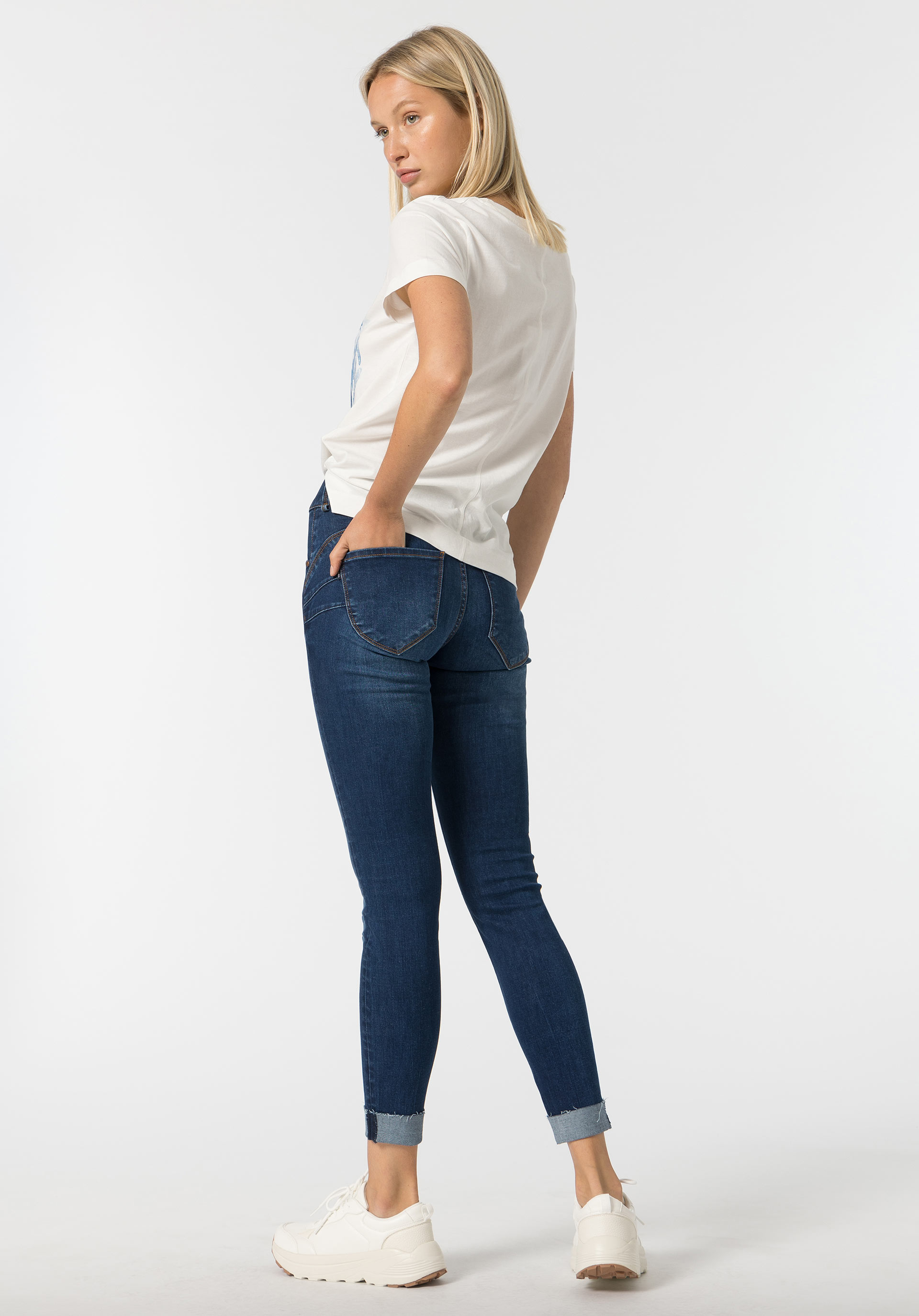 Jeans Double-up Skinny de Cintura Alta