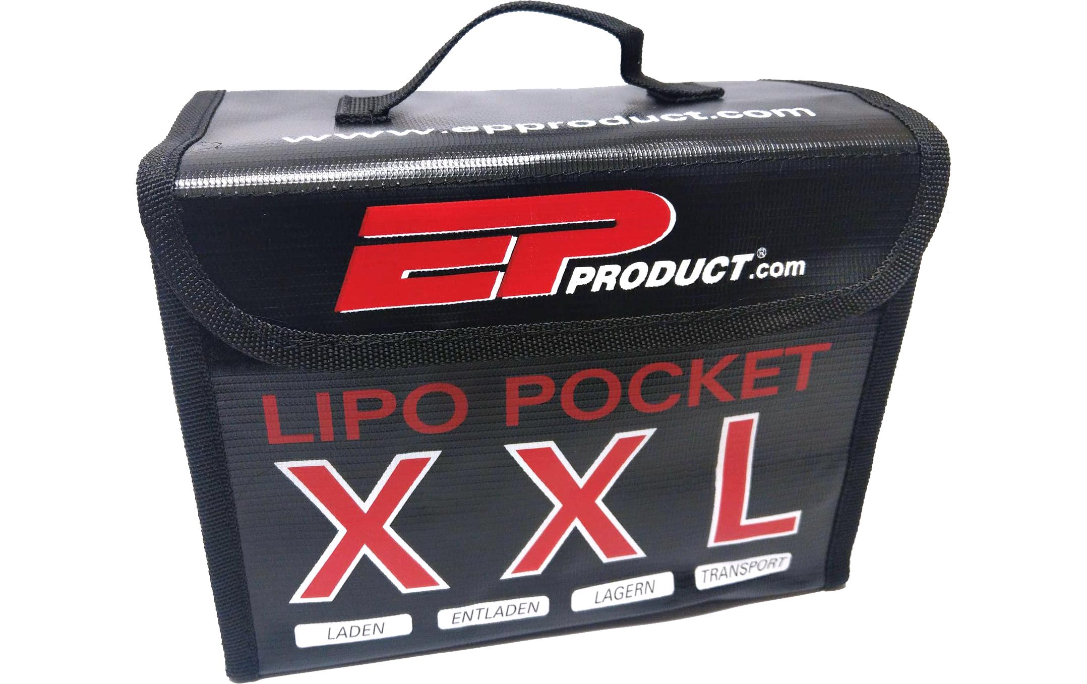 LiPo-Tasche XXL 215 x 155 x 115 mmFür sicheres Transportieren, Laden und Lagern von LiPo Akkus