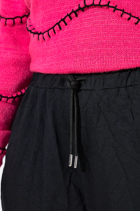 Crinkle-Hose, Loose Jogg-Style, Crinkle, Elastikbund, schwarz