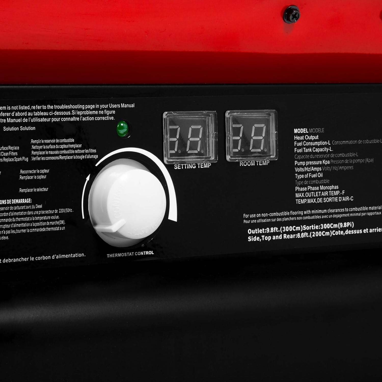 EBERTH Heizkanone 50 kW Indirekt, Heizgebläse Diesel/Öl mit Abgasrohr, Thermostat, Luftdurchsatz 1400 m³/h, 50 L Tank, Ölheizgebläse mit Überhitzungsschutz, Flammensicherung, Ölheizung, Dieselkanone