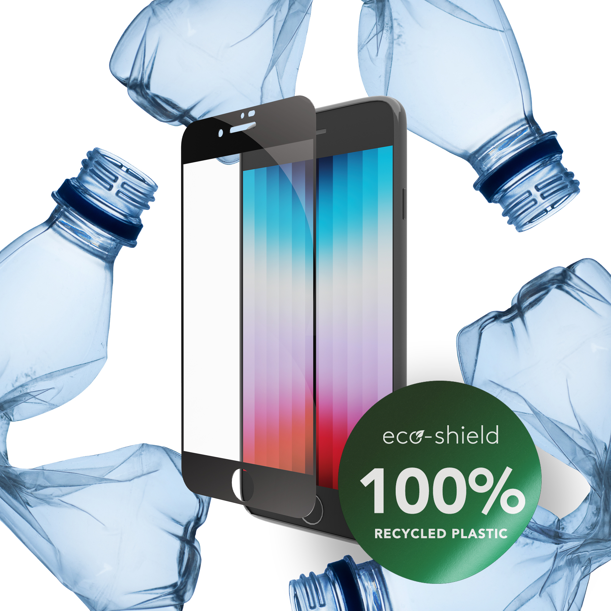 iPhone SE (2022/2020) / 8 / 7 ECO-SHIELD Antimikrobieller Displayschutz Case Friendly Recycled (ESSEBF001790)