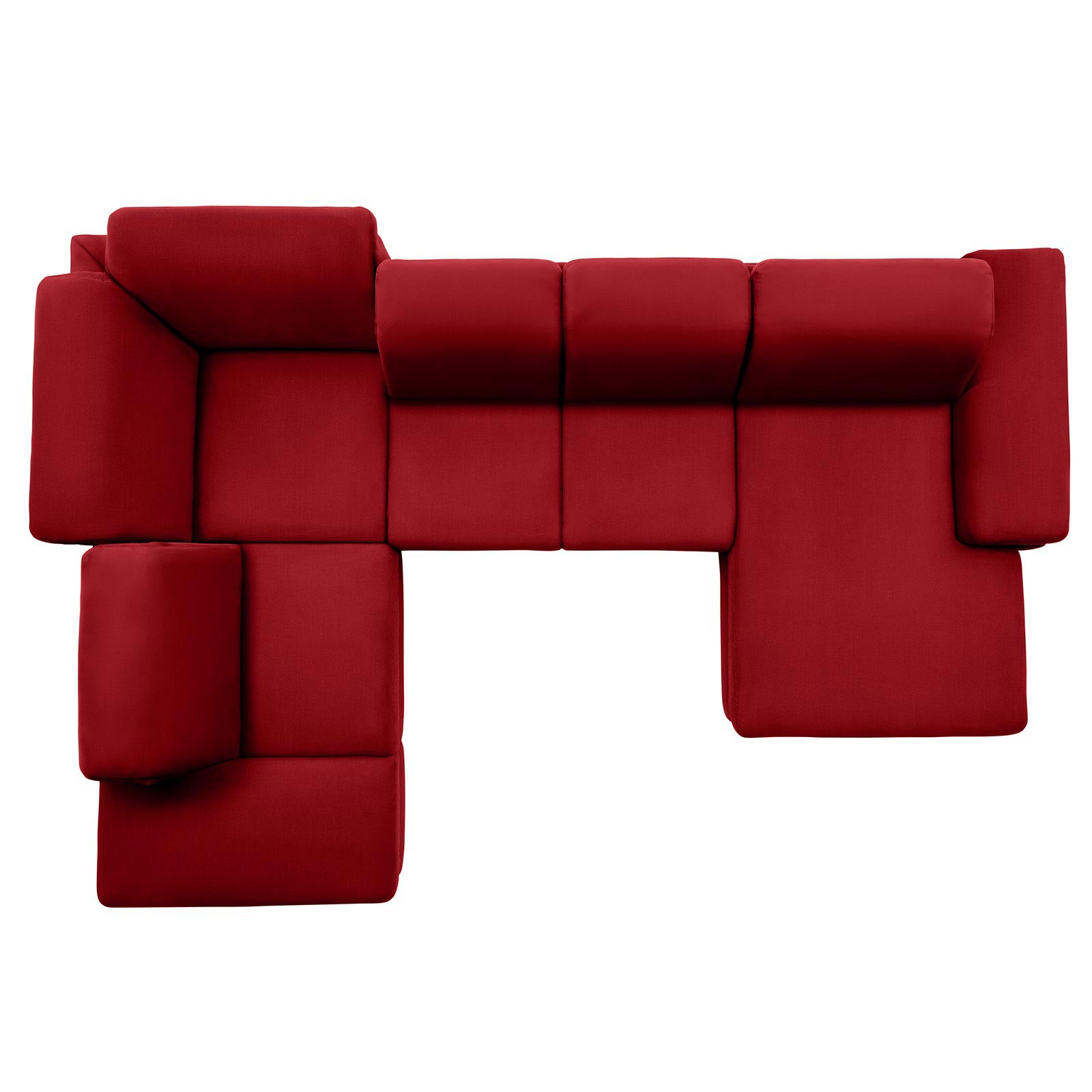 polsterpower Boxspring-Wohnlandschaft - Miro bordeaux - Basismodell - Recamiere rechts