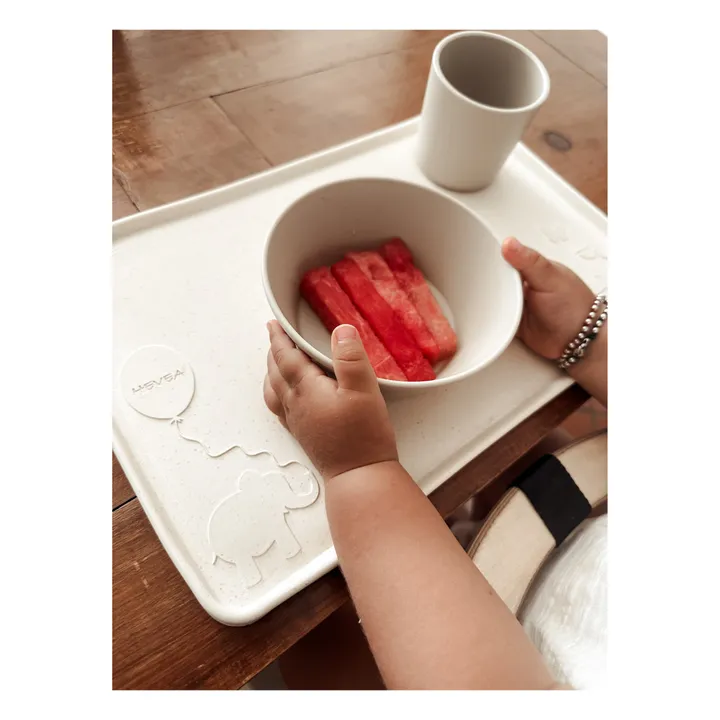 Hevea Set de table en caoutchouc naturel | Gris