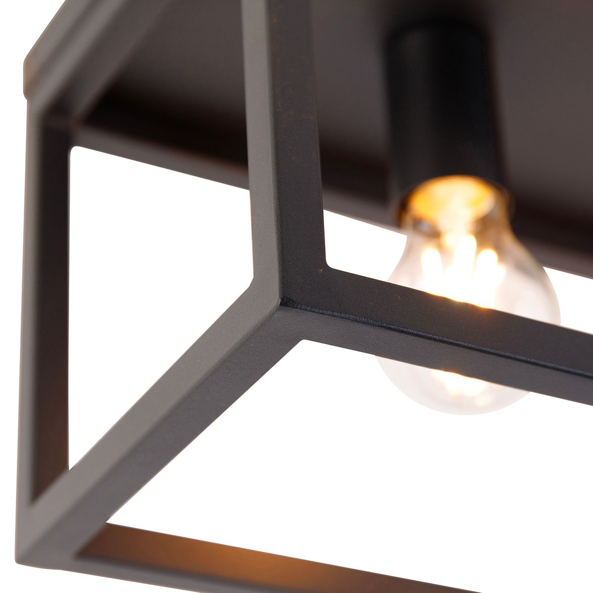 Smart plafondlamp zwart 99,5 cm incl. 4 Wifi A60 - Cage
