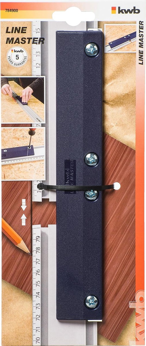 kwb LINE MASTER Precisieliniaal 800 mm Universele geleiderail voor cirkelzaag, decoupeerzaag en frees & 784900 LINE MASTER Liniaalverbindingsstuk voor twee of meer geleiderails