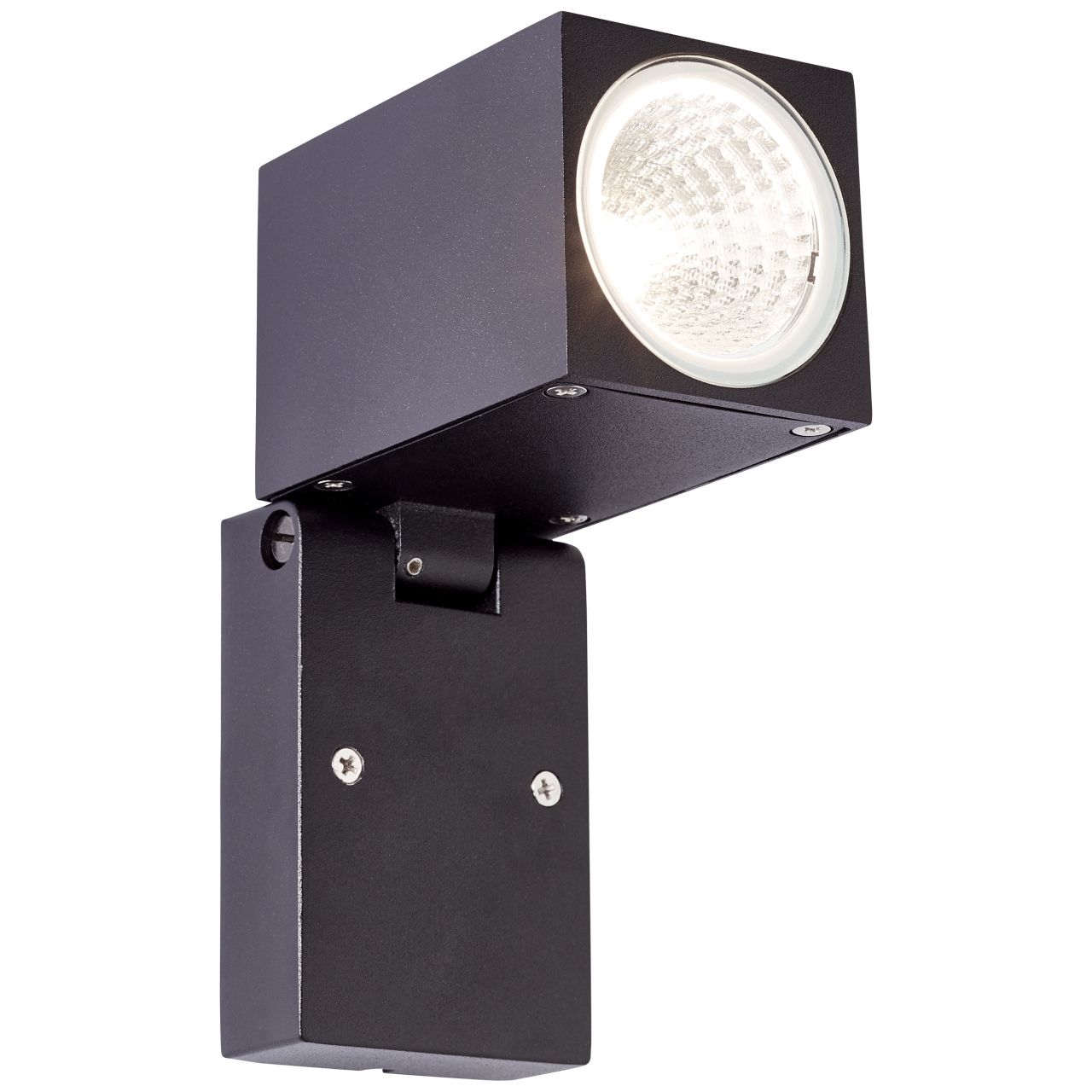 BRILLIANT Burk LED Außenwandstrahler schwarz | 1x LED integriert, 6W LED integriert, (Lichtstrom: 600lm, Lichtfarbe: 3000K)