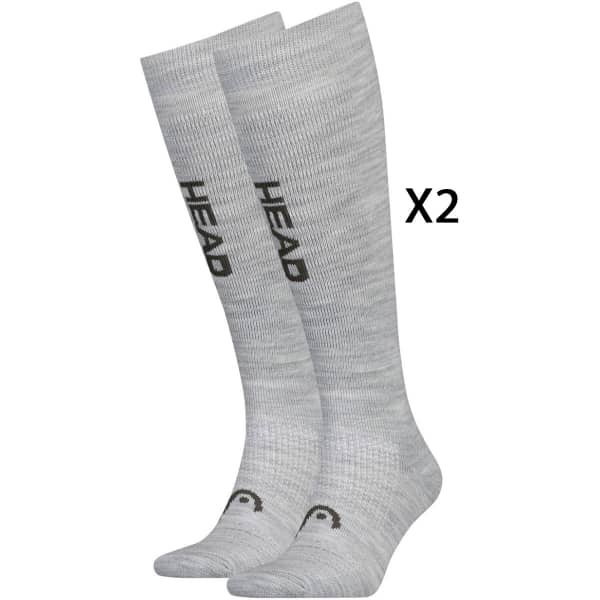 Chaussette de ski HEAD SKI GRAPHIC KNEEHIGH 2 PAIR GREY GREEN