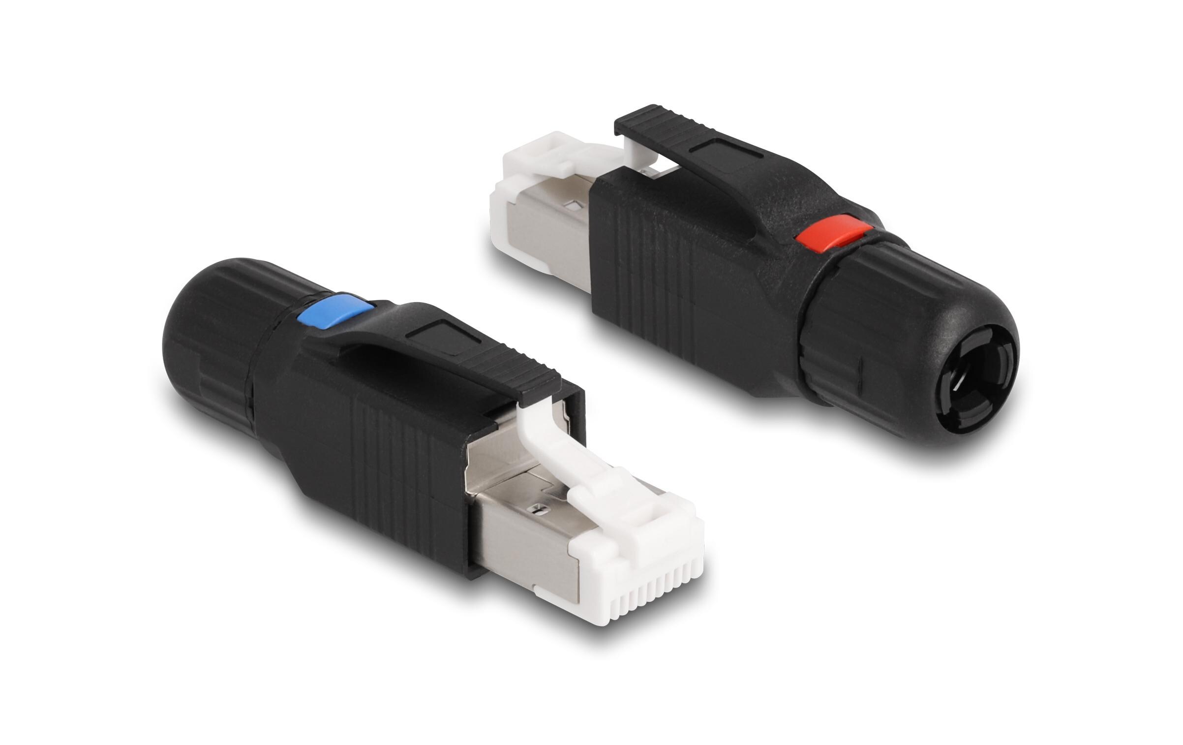 Stecker RJ45 Cat.6A 1 Stück, SchwarzDelock RJ45 Stecker feldkonfektionierbar Cat.6A