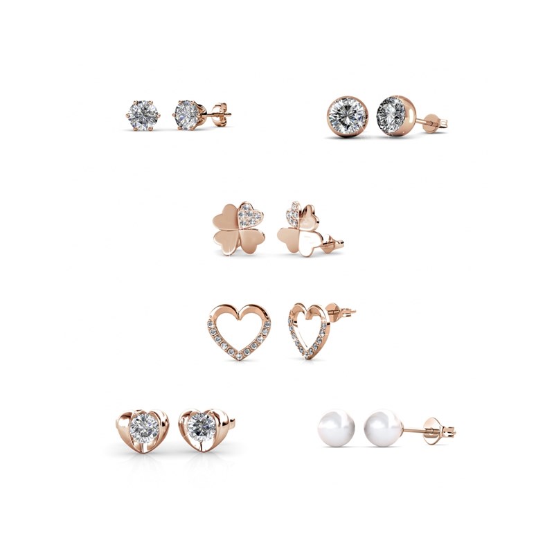 Calendrier de l'avent coeur - 14 bijoux - Or Rosé et Cristal