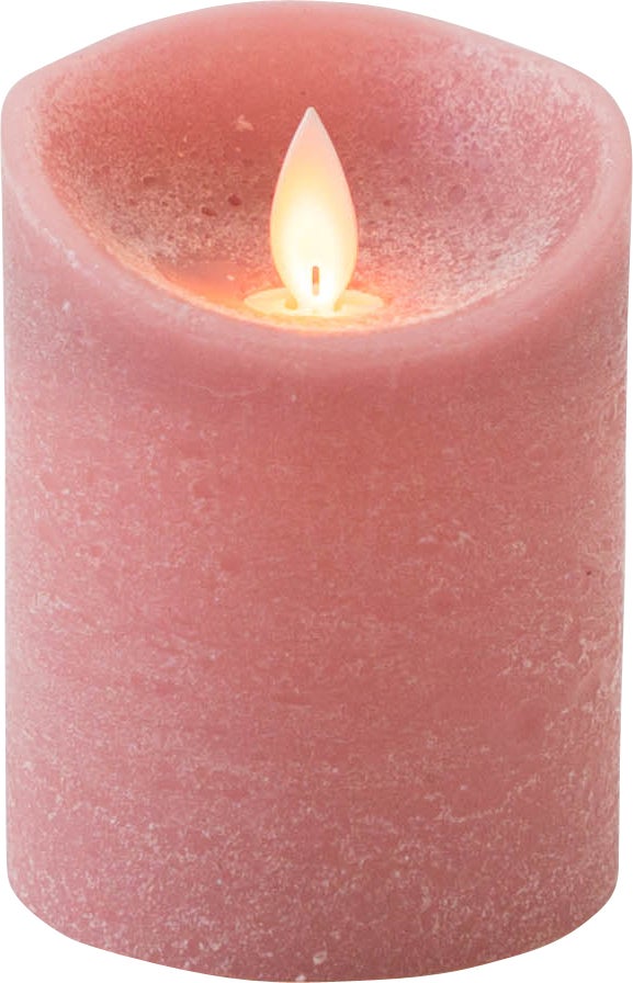 Anna's Collection LED stompkaars Rustiek oud roze D 7,5 H 10 cm