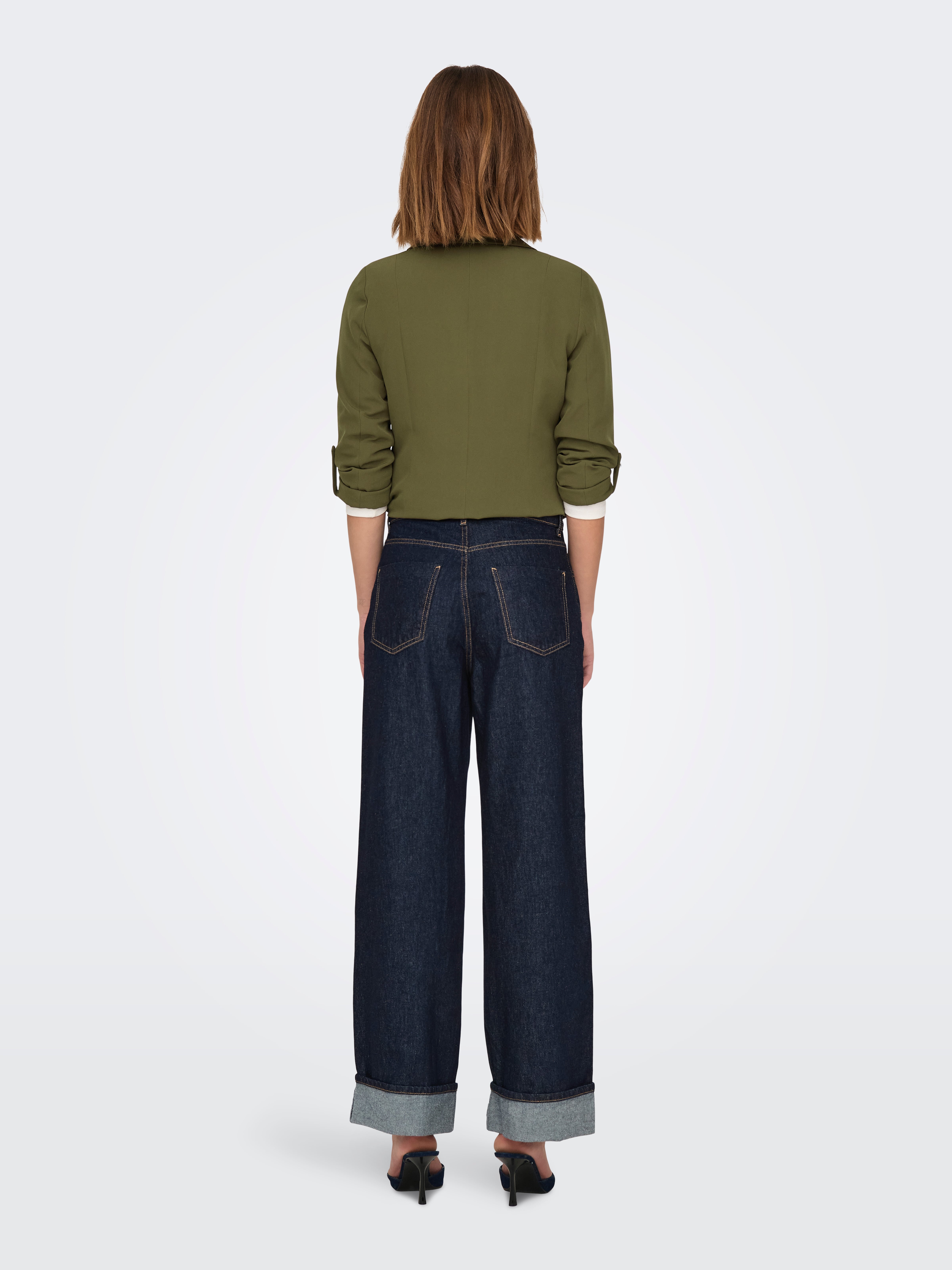 ONLHOPE Hohe Taille Weiter Beinschnitt Jeans Dark Blue Denim