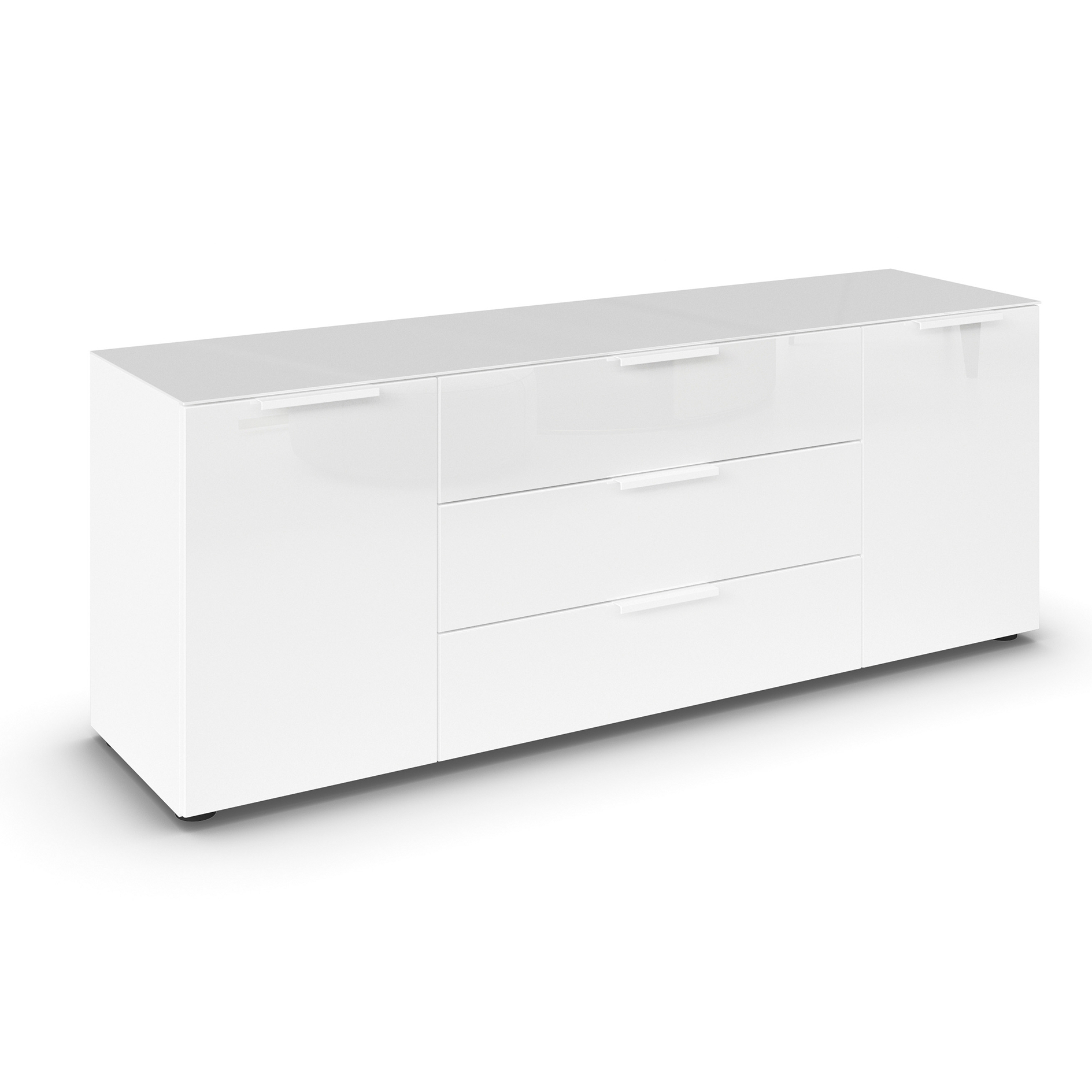 Lowboard - Alpinweiß - Glasfront - 160 cm