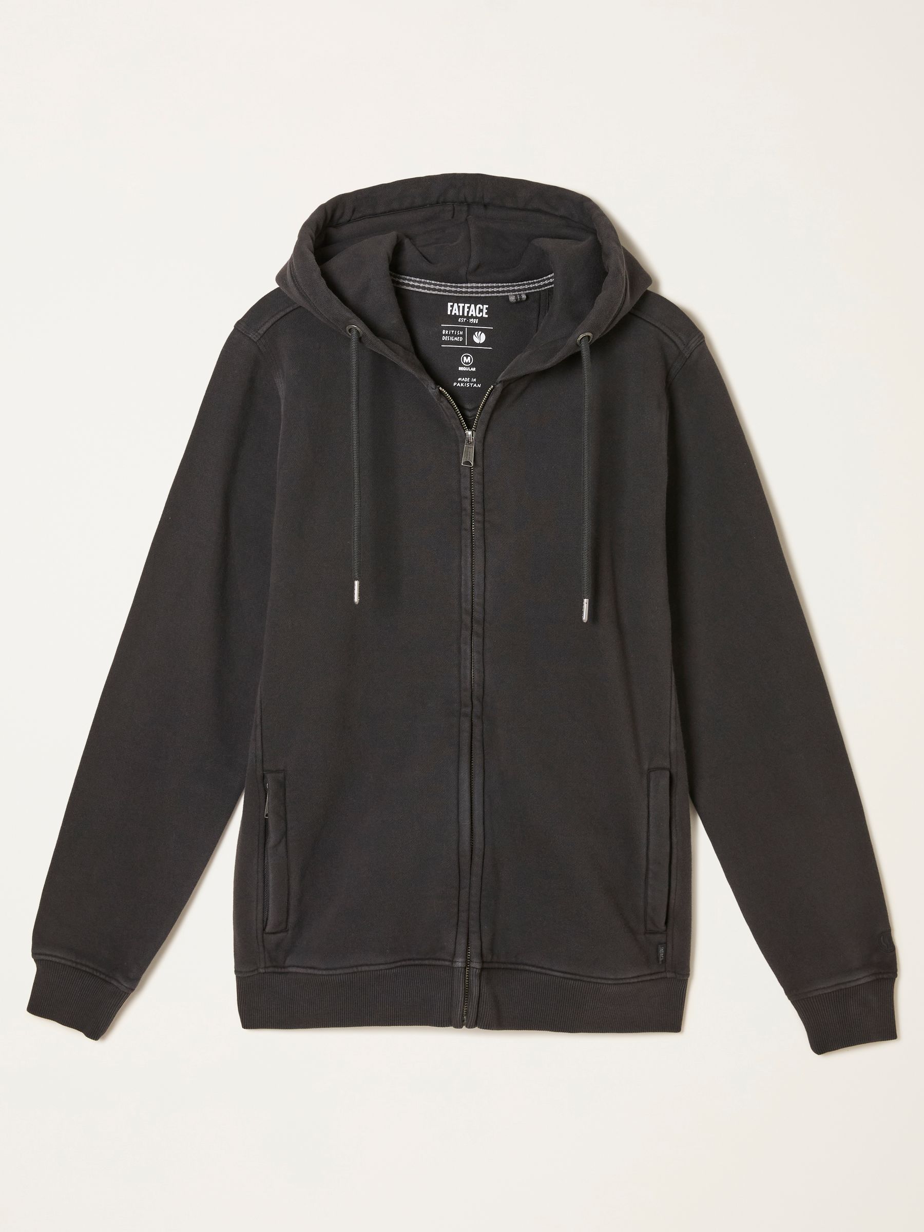 Zwart - FatFace hoodie met doorlopende rits