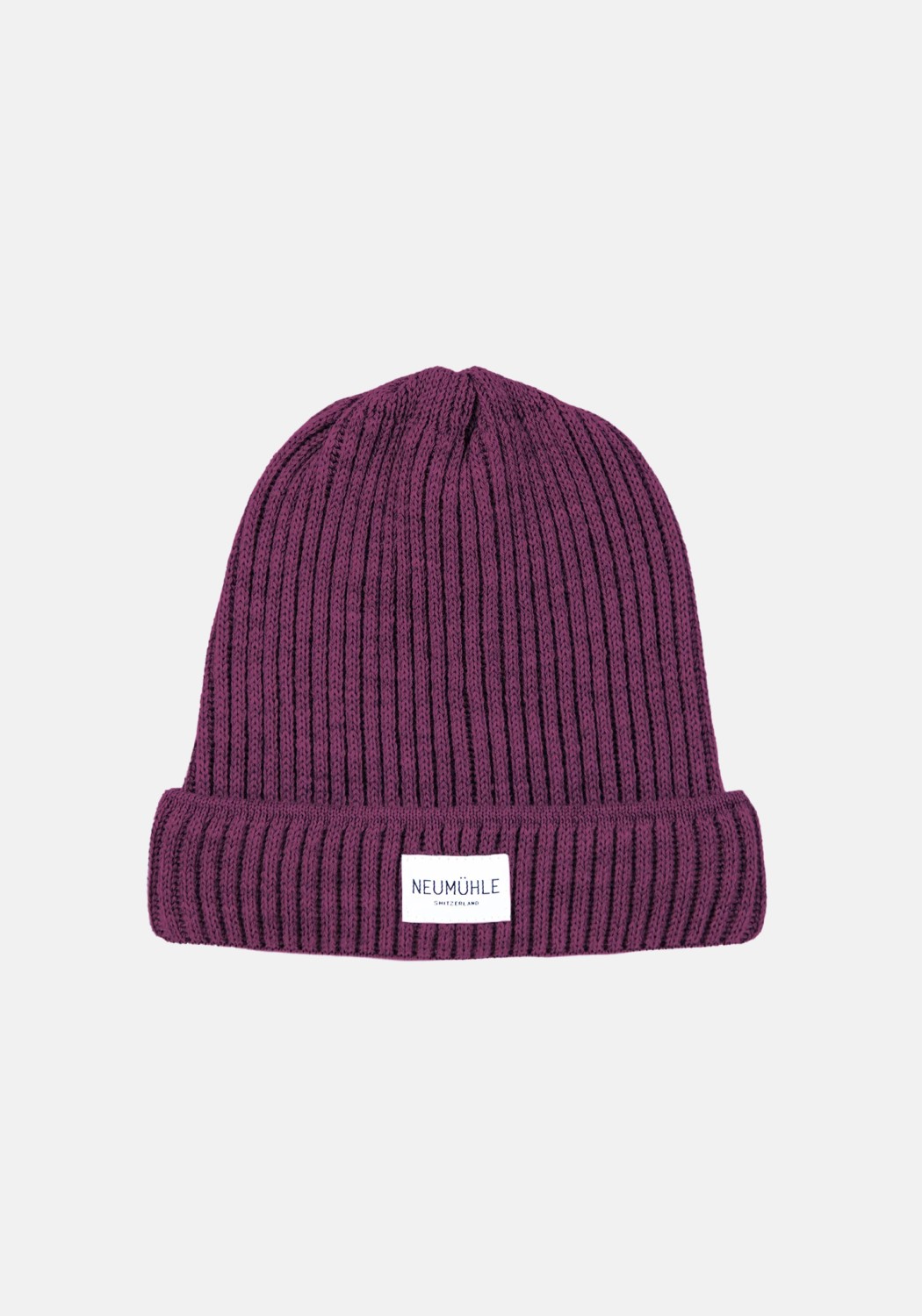 Neumuhle Wollmütze Elbe Organic Merino Aubergine