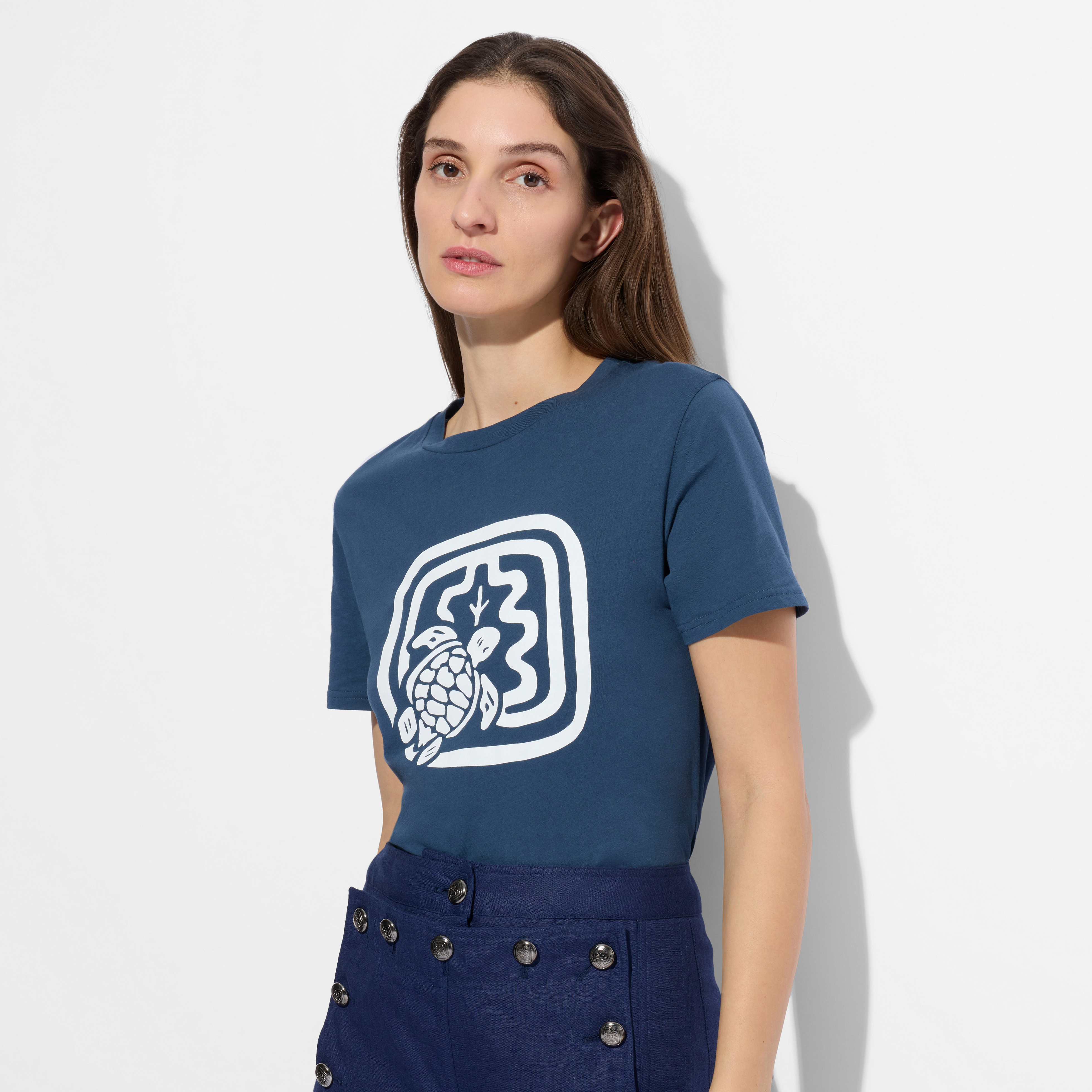 T-Shirt en Coton Femme Uni - Vilebrequin x Ines de la Fressange