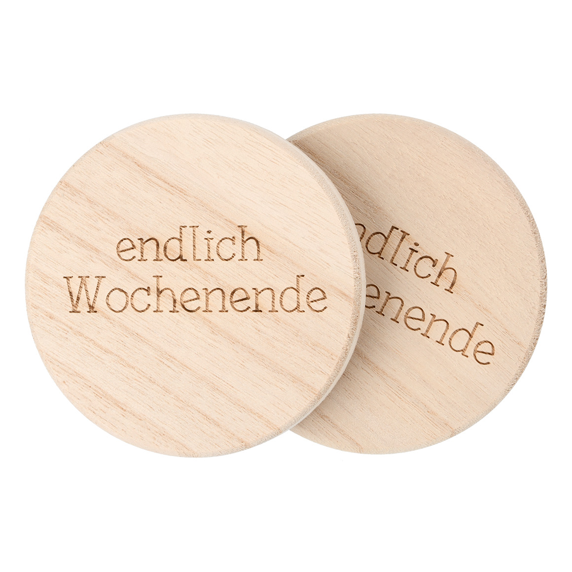 2 Untersetzer aus Holz natur