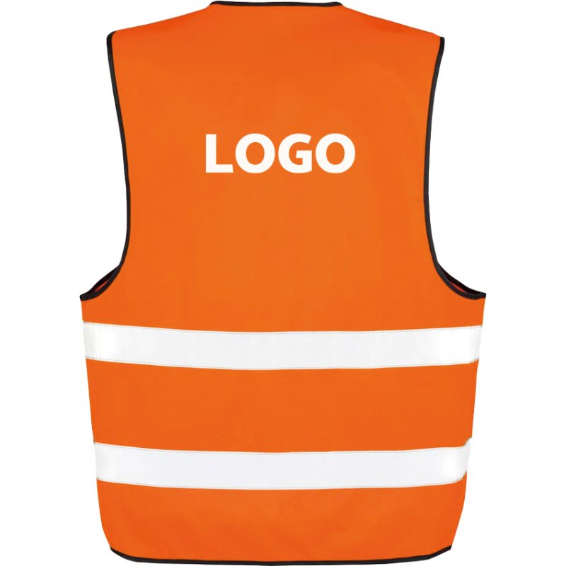 Gilet de sécurité publicitaire fluo à 2 bandes de sécurité - marquage 1 couleur