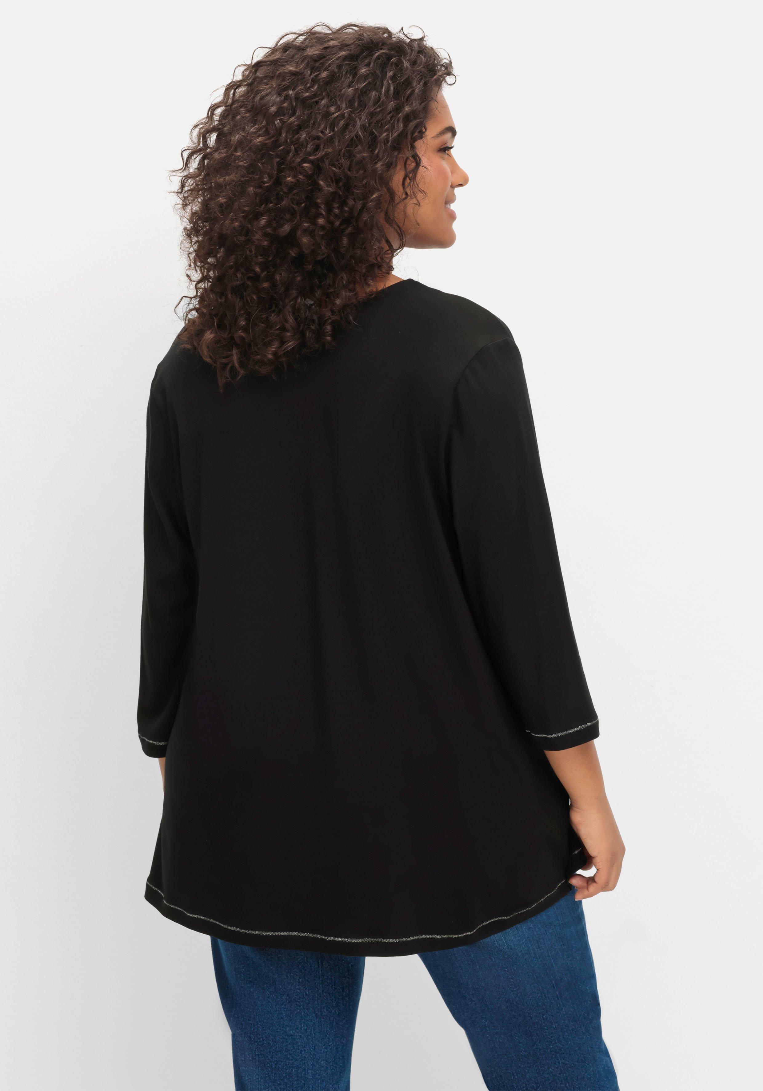 3/4-Arm-Shirt in leichter A-Linie, mit  TENCEL™ Lyocell