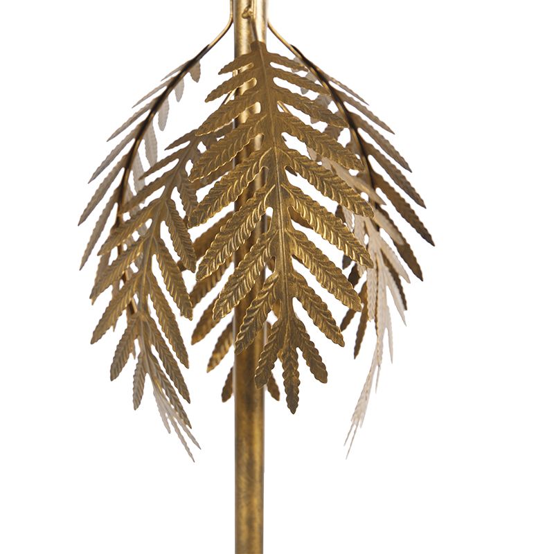 Vloerlamp goud 145 cm met plisse kap wit 45 cm - Botanica