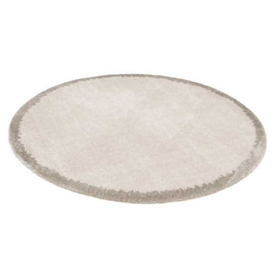 Tapis rond en matière douce recyclée - creamy - beige et crème - ø 160 cm