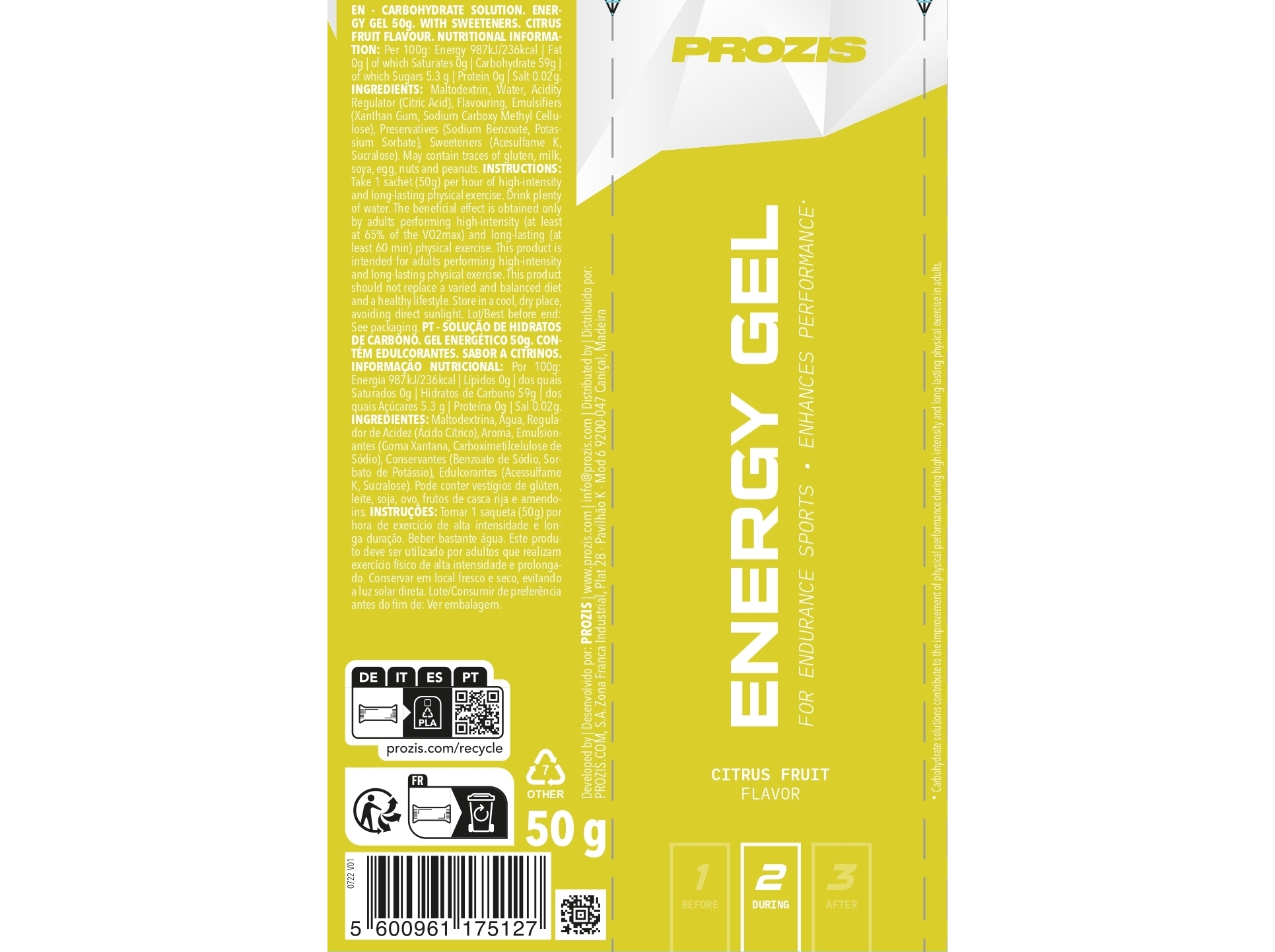 ENERGY GEL PROZIS CITRINOS 50G