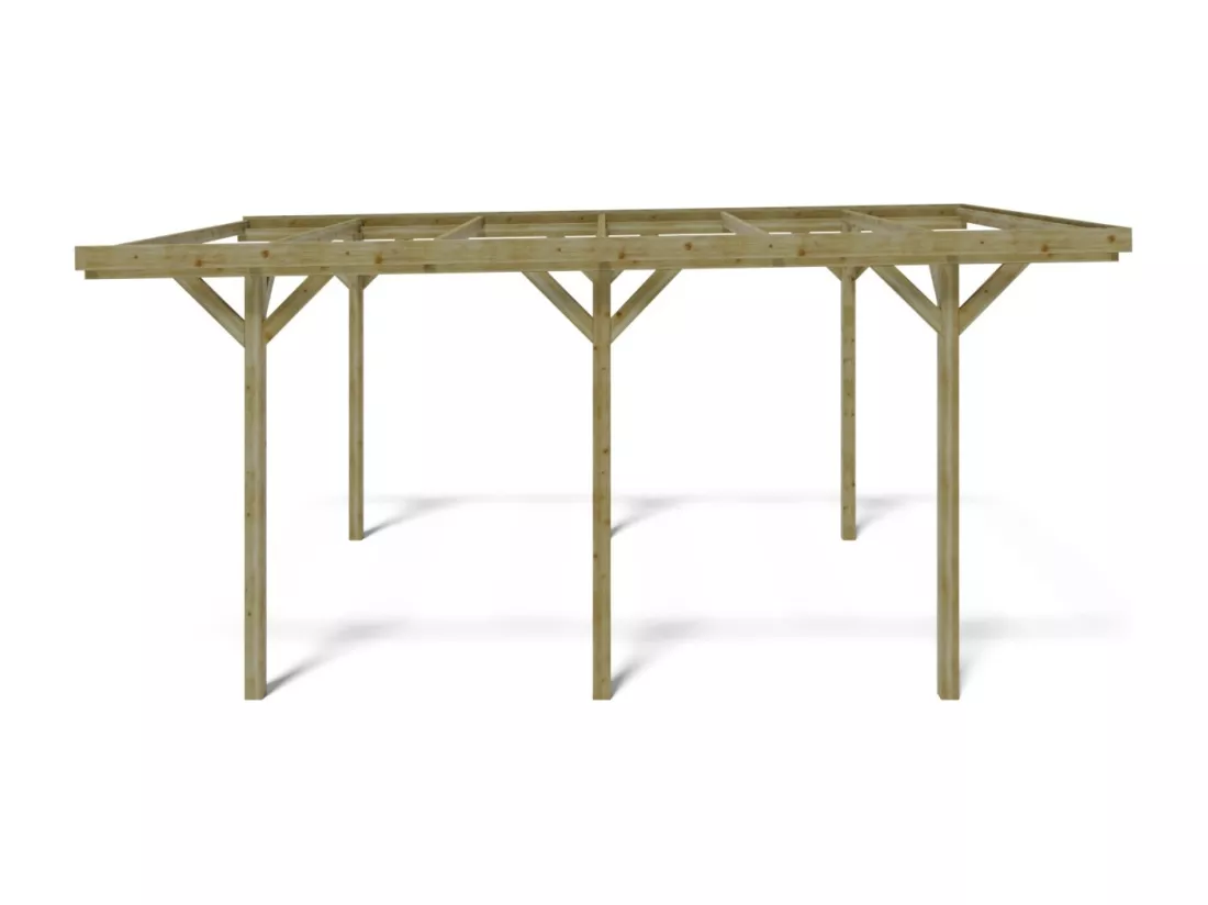Carport, abri de voiture 3,04x5,12 m - 15,57 m2 - CAR16 - ALTANKA