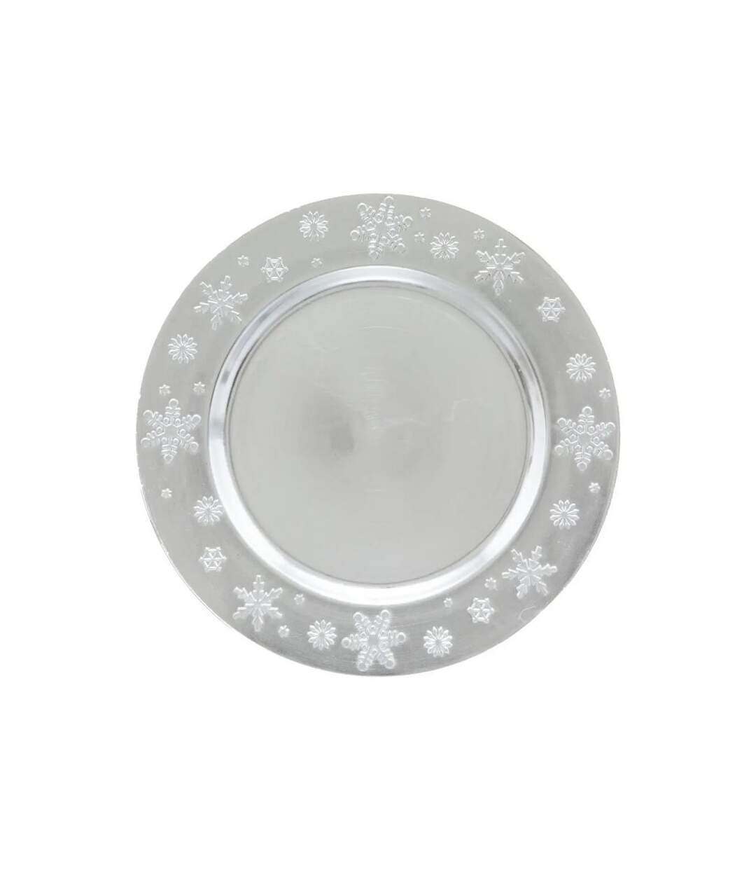 Assiette de Présentation Flocon 33cm Argent
