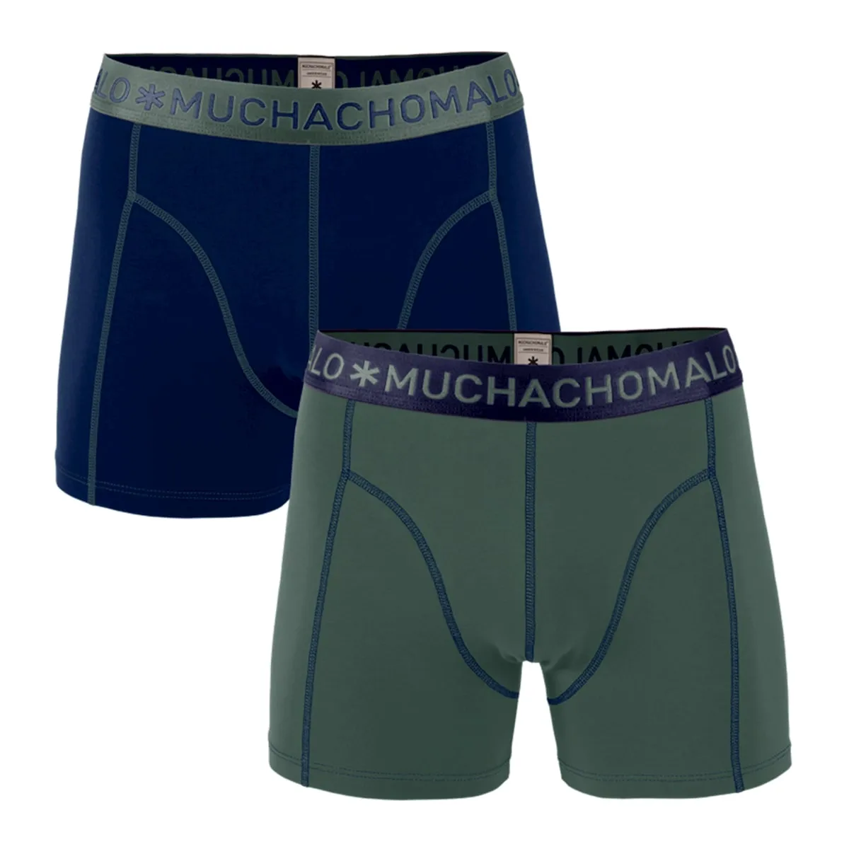 Muchachomalo 1010 BOXER 2PK NAVY GREEN/DEEP BLUE