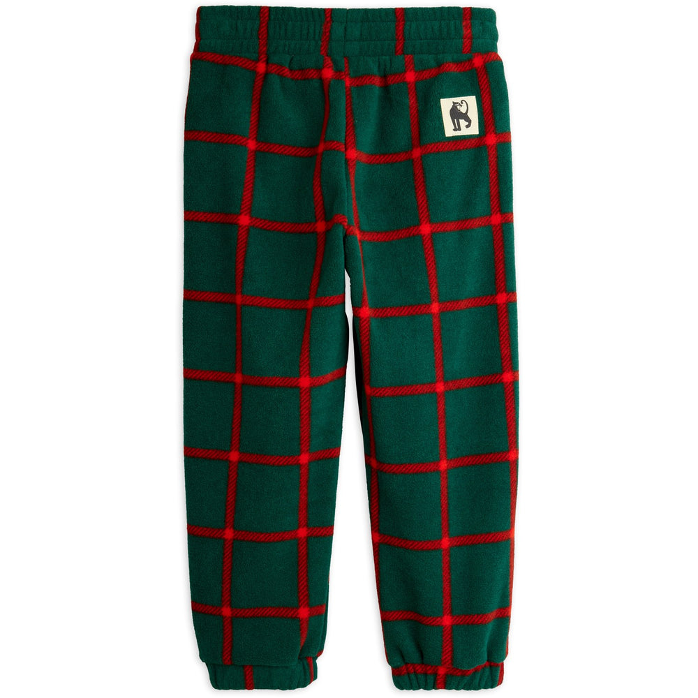 Køb Mini Rodini Green Plaid AOP Fleece Bukser